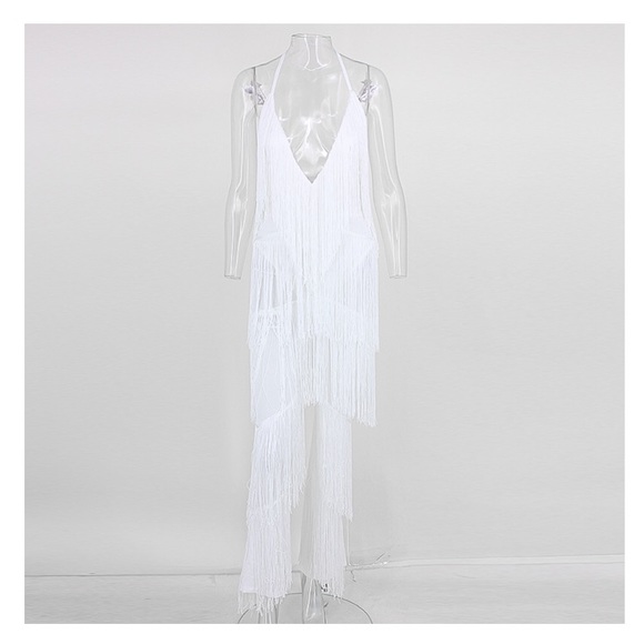 🎉Host Pick🎉 NEW! White Fringe Jumpsuit - Picture 3 of 8